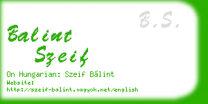 balint szeif business card